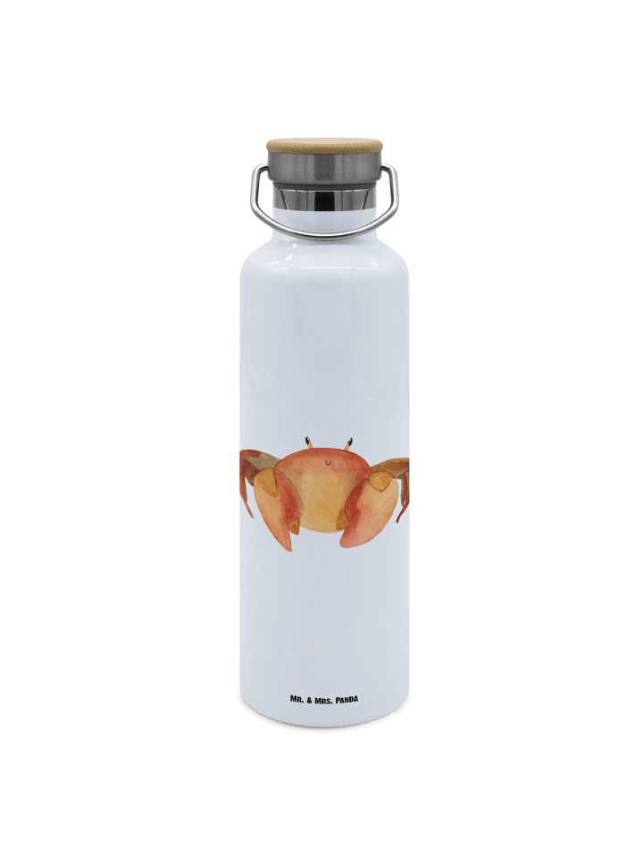 Trinkflasche Edelstahl Sternzeichen Krebs ohne ... in Weiß