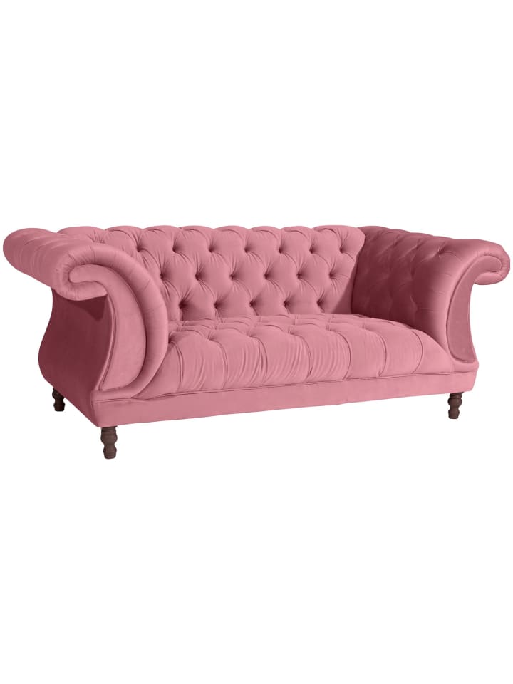 CHESTERFIELD Sofa 2-Sitzer Kaylin Samtvelours rosé