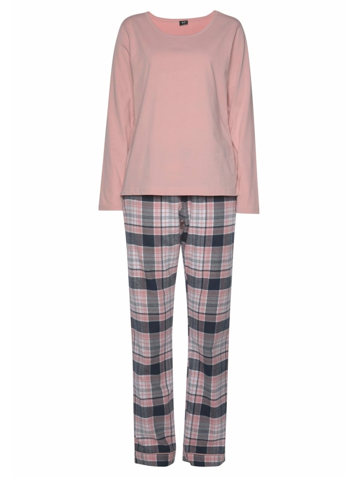 Pyjama in rosa/rosa-grau-kariert