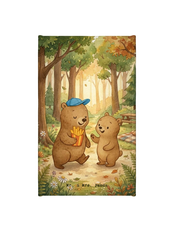 Handtuch Bär Kind Pommes Design ohne Spruch in Weiß