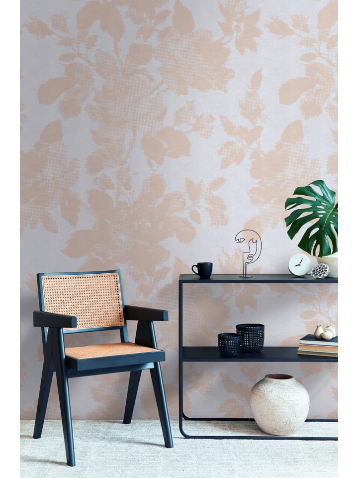 Tapete Soft Bloom in Creme-Weiß