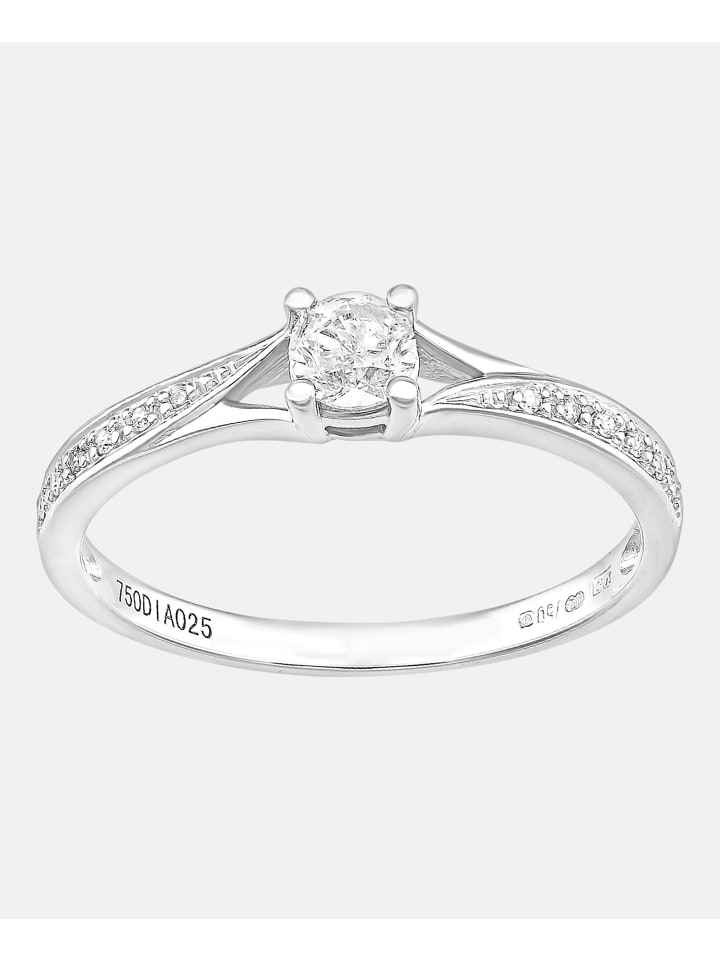 Verlobungsring aus 750 Weißgold mit 0.25 Karat Diamant