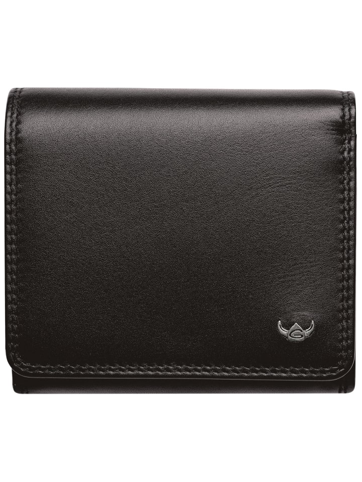 Polo Geldbörse RFID Schutz Leder 10 cm schwarz