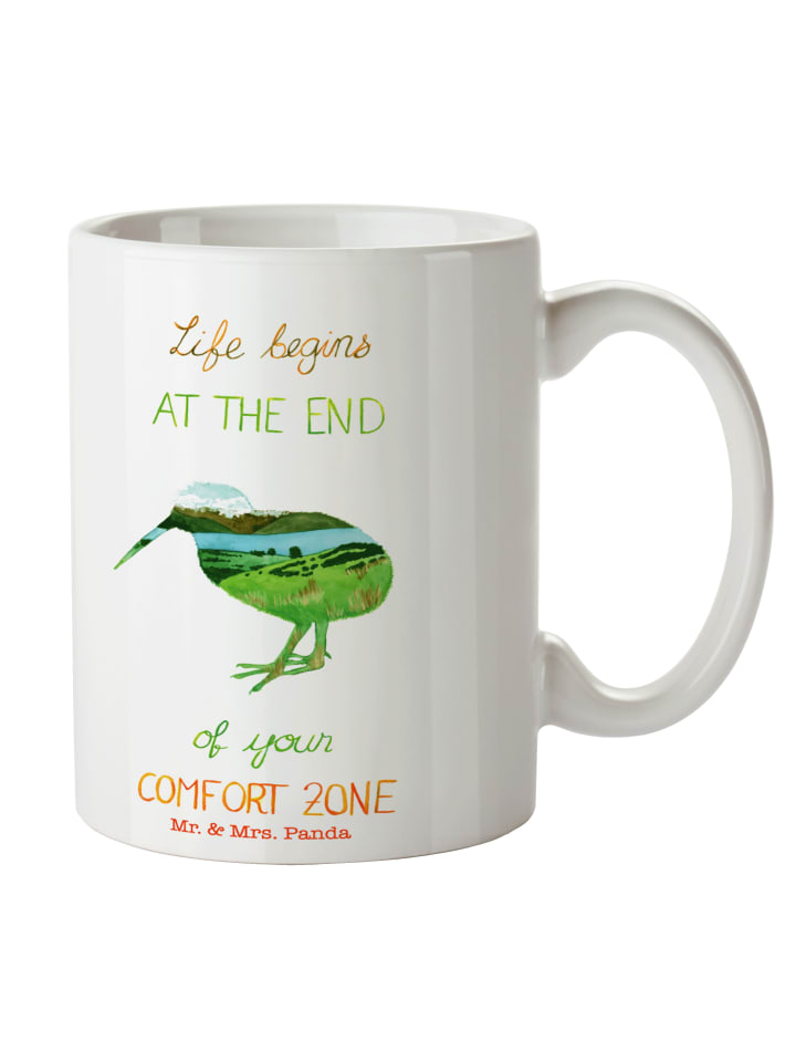 Teebecher Kiwi Neuseeland mit Spruch in Bunt