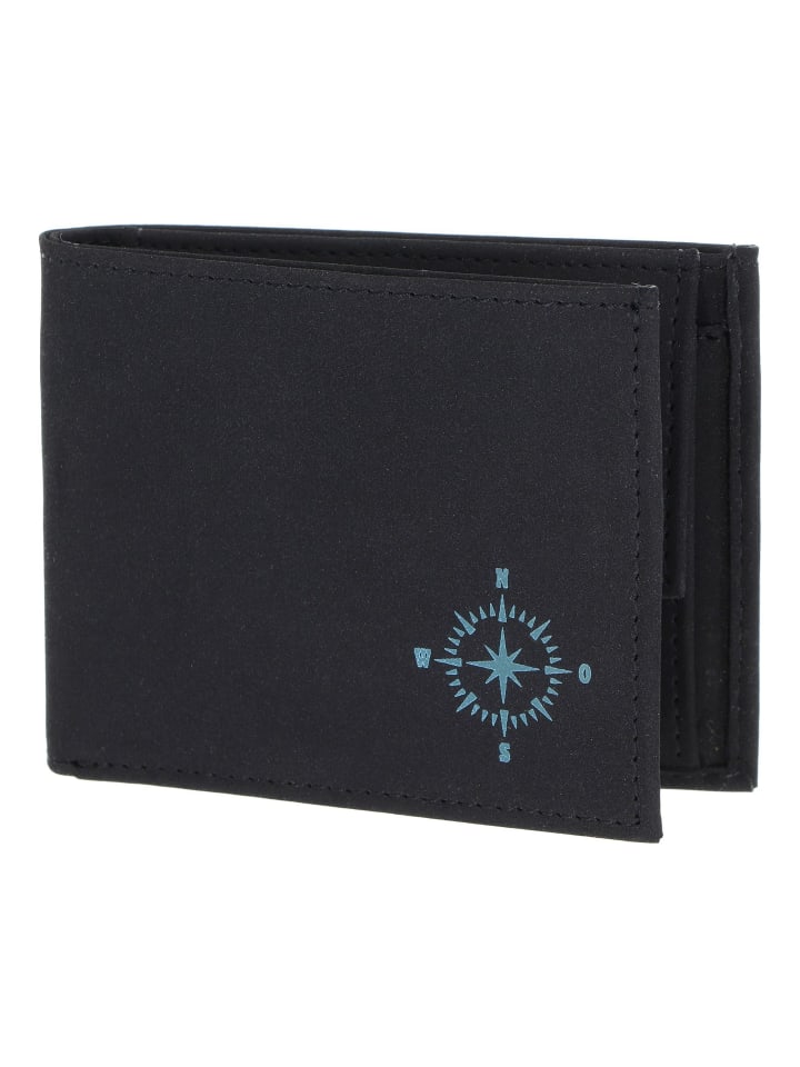 New Cryptan Geldbörse RFID Schutz 11 cm schwarz-windrose 2.0 cyan
