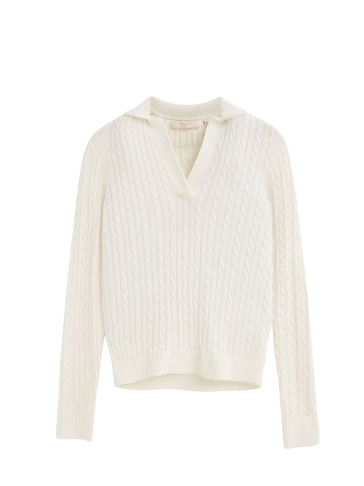 Pullover WOMAN RIGBY GO POLO NECK CABLE TAYLOR LONG SLEEVE REGULAR FIT in Ecru