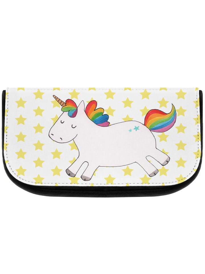 Kosmetiktäschchen Einhorn Happy ohne Spruch in Weiß