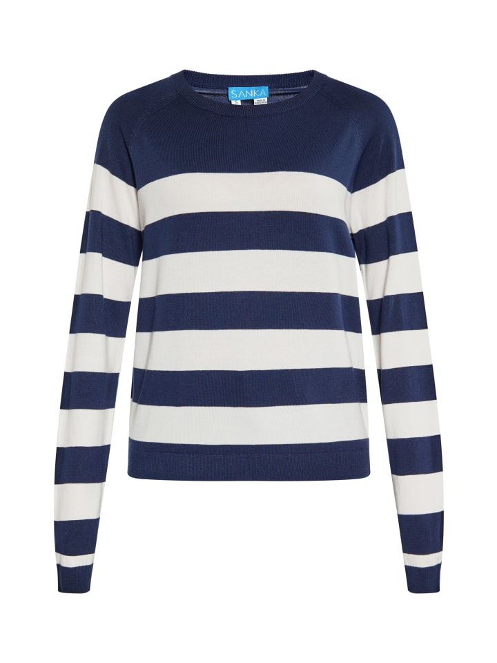 Damen Pullover in Marine Weiss