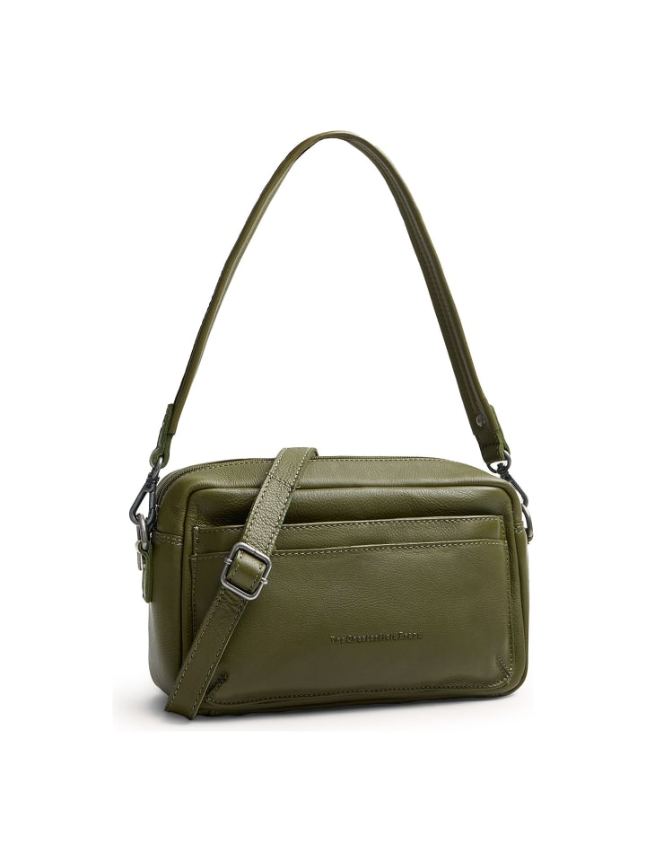 Liora Schultertasche Leder 24 cm olive green