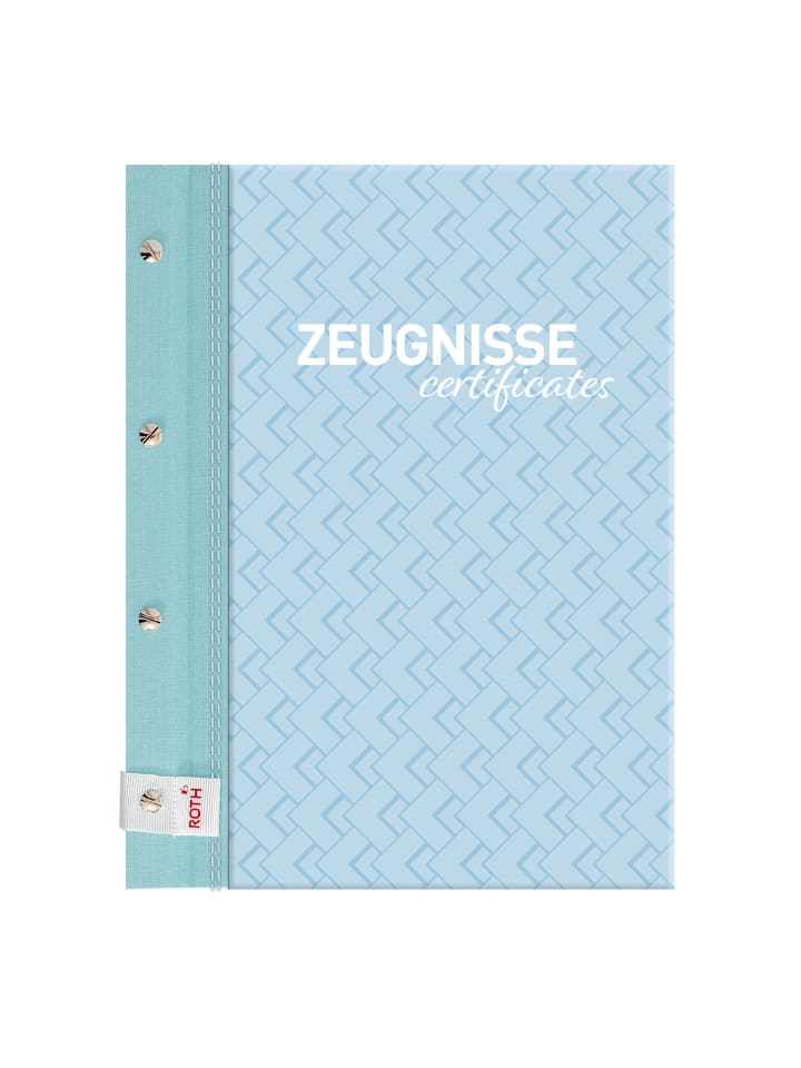 Zeugnismappe Pattern mit Buchschrauben - Swimming Pool in Hellblau