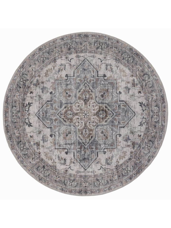 Kurzflor Teppich Inka 1144, rund - Beige