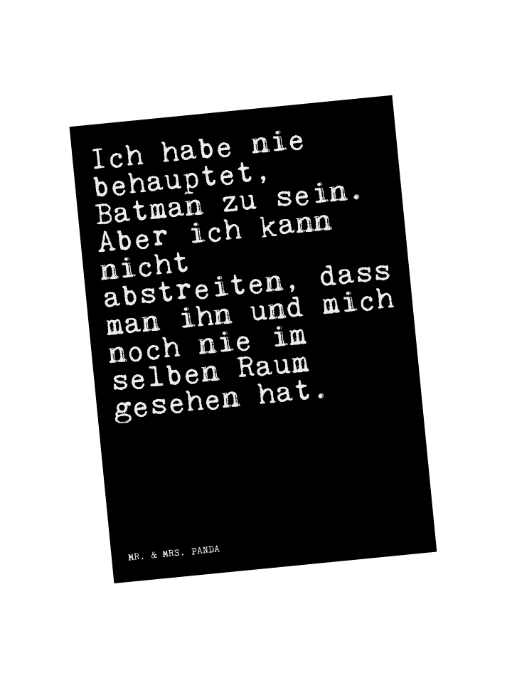 Postkarte Ich habe nie behauptet,... mit Spruch in Schwarz