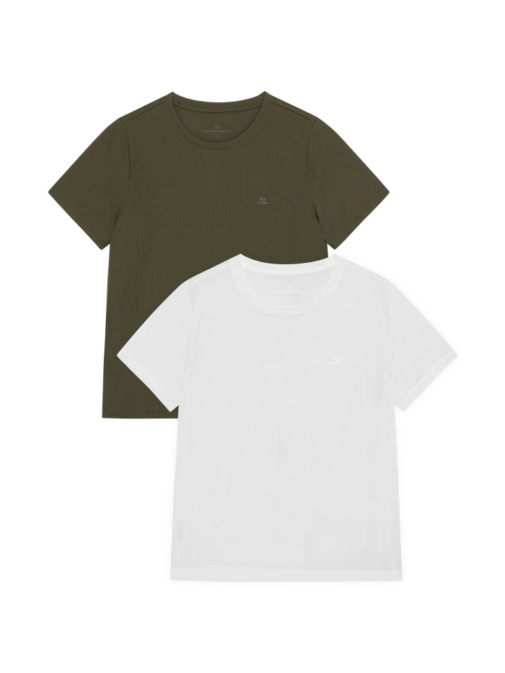 T-Shirt Momentum Running in dark olive white
