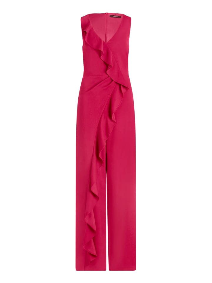 Jumpsuit mit Volant in Dark Raspberry