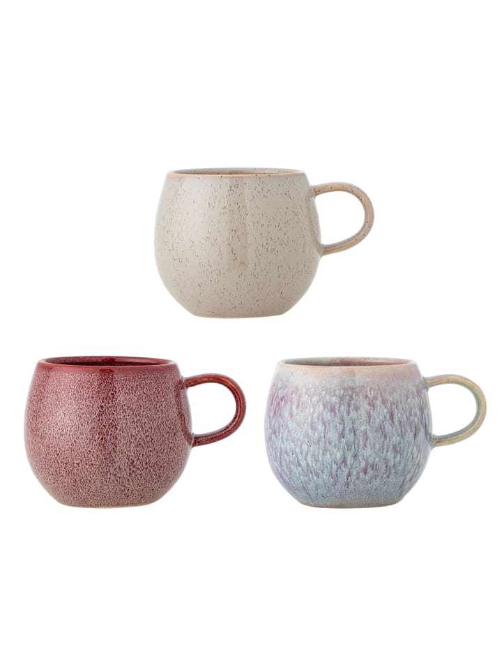 Addison Becher Rose aus Steingut aus 3er-Set in rose
