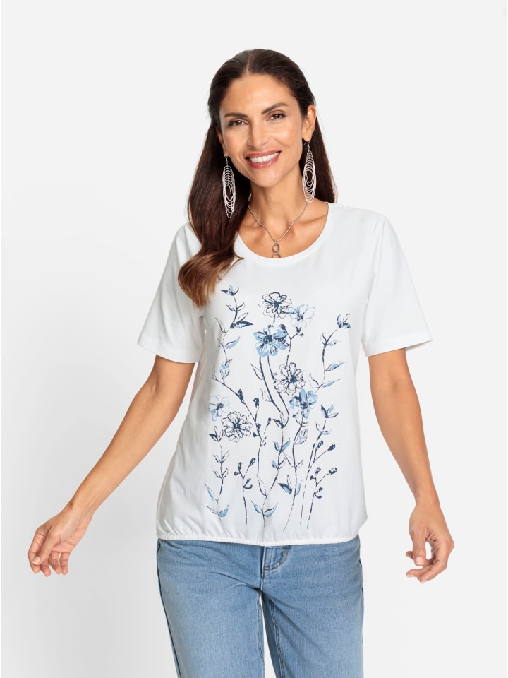 Shirt in weiß-bedruckt