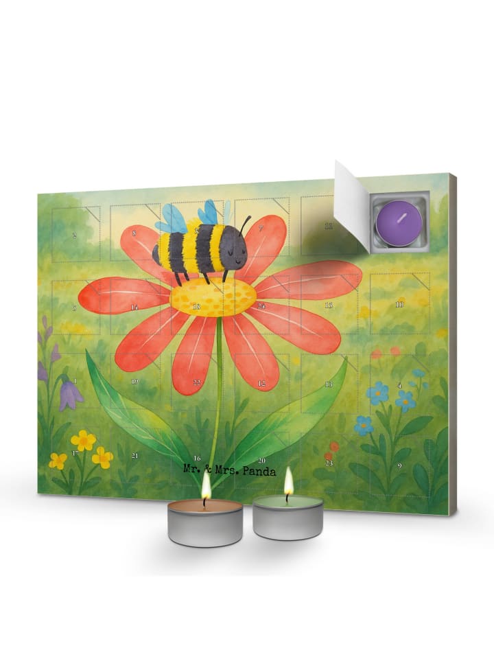 Adventskalender Hummel Blume Design ohne Spruch in Weiß
