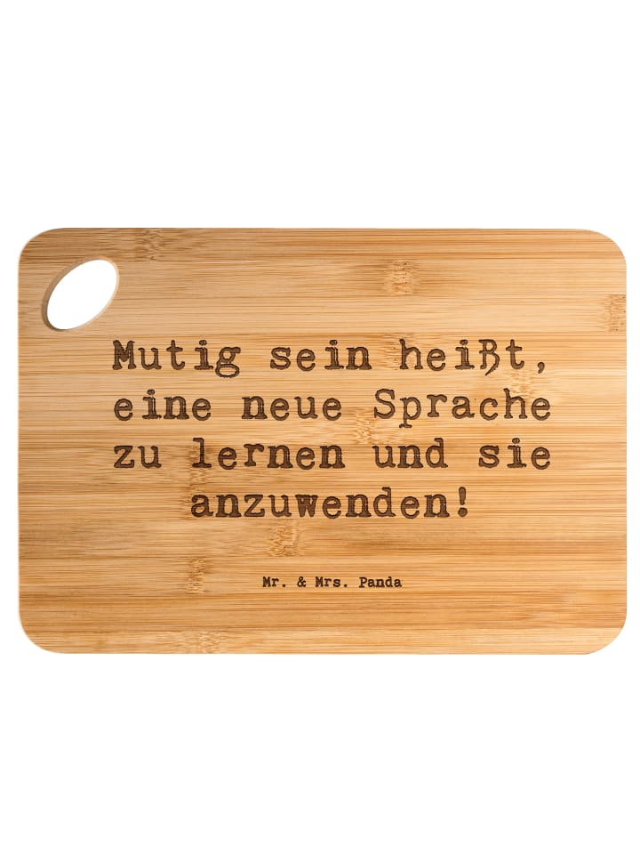 Servierbrett Spruch Sprachen Lernen und Anwende... in Braun