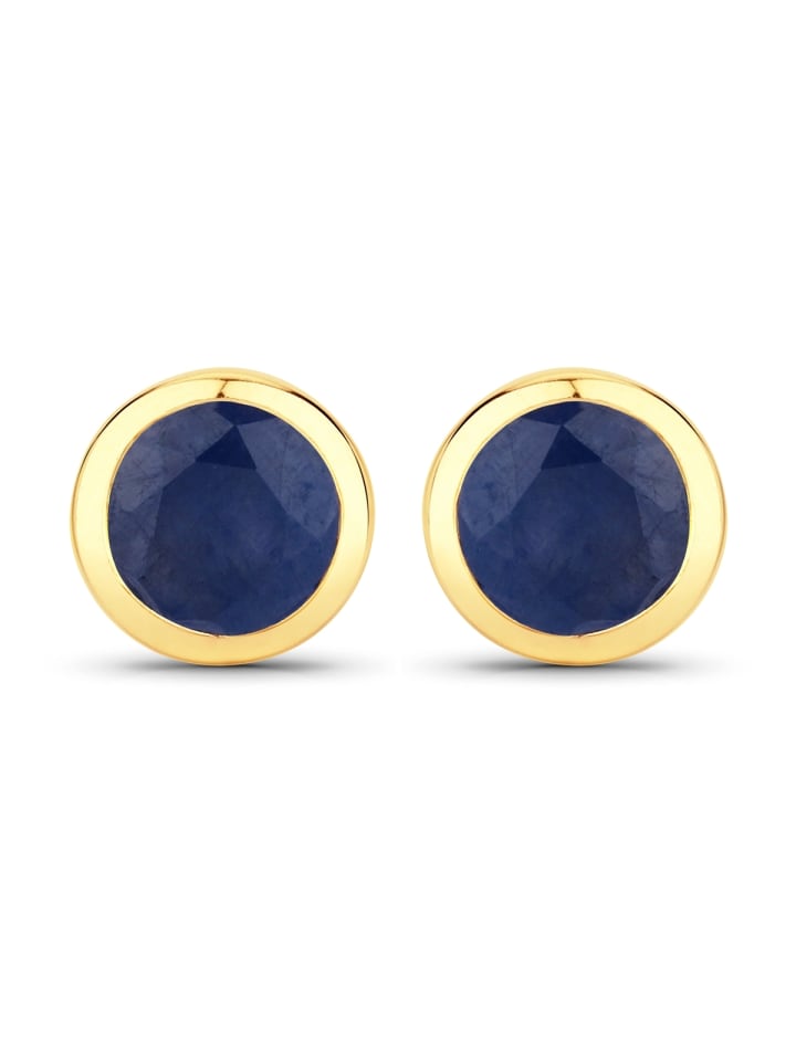Ohrstecker aus Sterling Silber aus Saphir in gelbgold