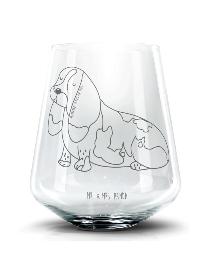 Whiskyglas Hund Basset Hound ohne Spruch in Transparent