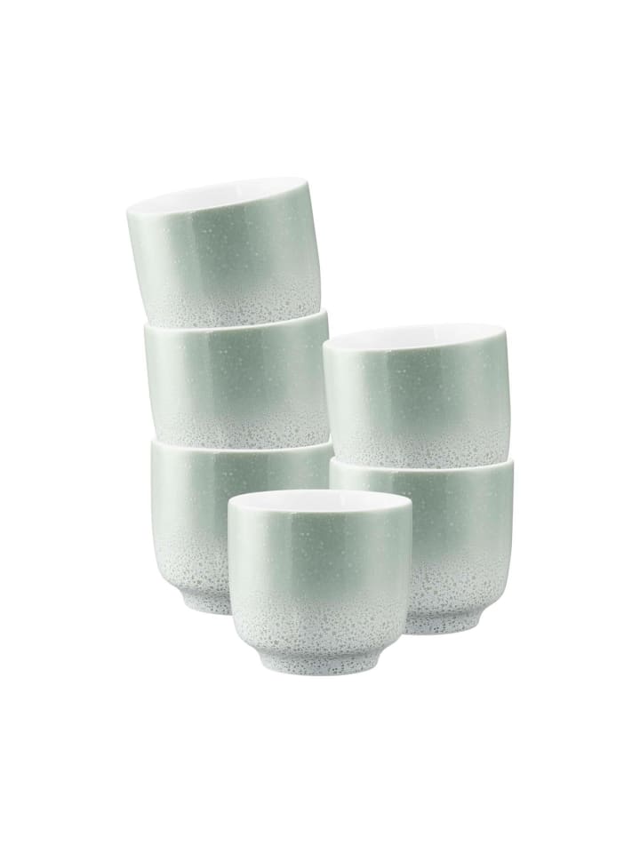 6er Set Cappuccinotassen ohne Henkel Sento Home in Aura Mint 300 ml