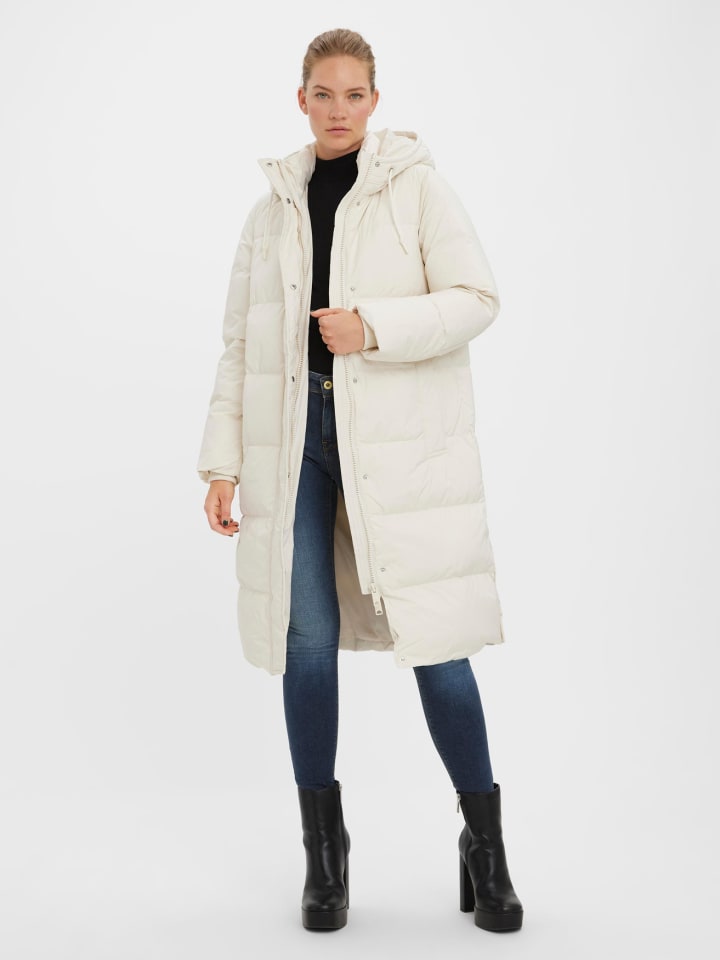 Puffer mantel creme clearance