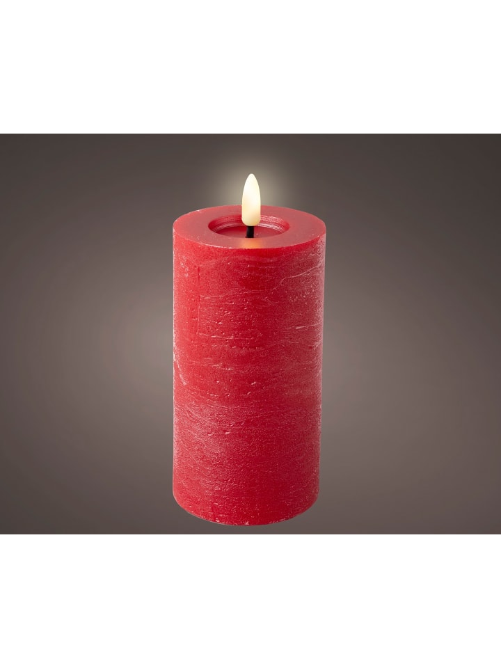 LED Wachskerze 15 x 7 cm, batteriebetrieben in Rot
