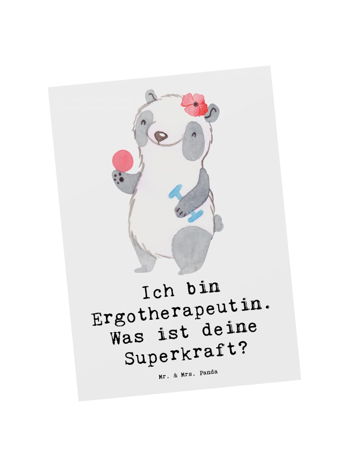 Postkarte Super Ergotherapeutin mit Spruch in Weiß