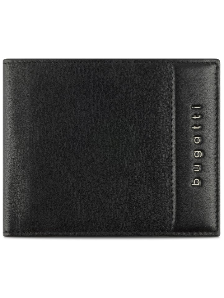 Nome Geldbörse RFID Schutz Leder 11 cm schwarz