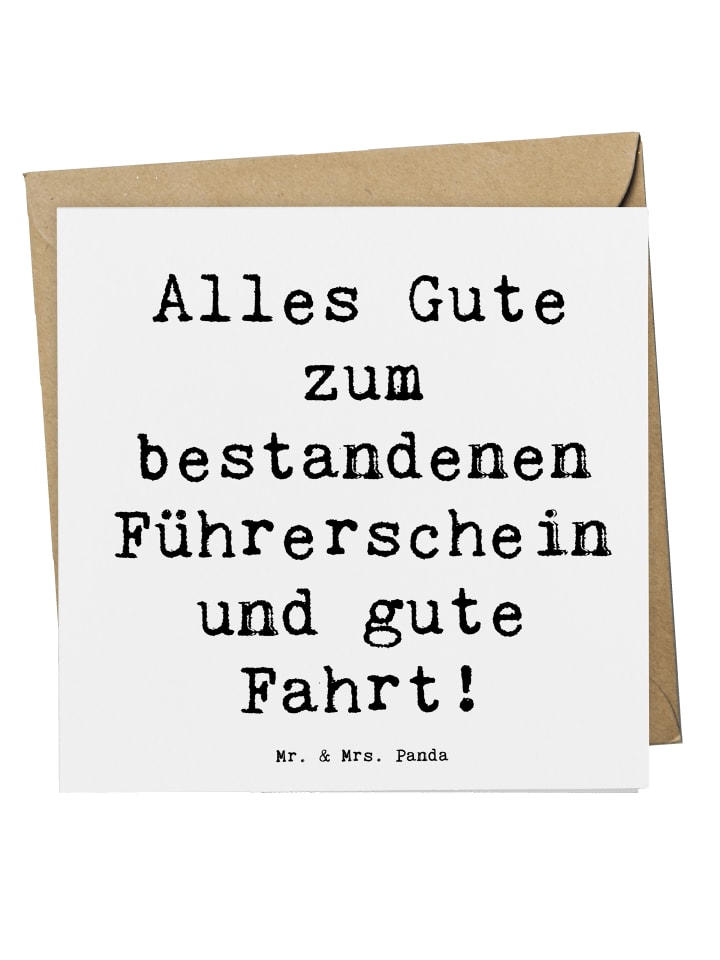 Grußkarte Spruch Erste Erfahrungen im Straßenve... in Weiß