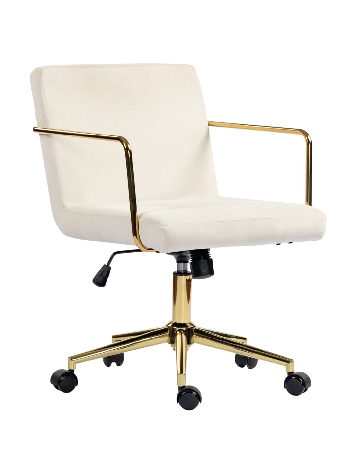 Schreibtischstuhl in Cremeweiß 64L x 57B x 90H cm