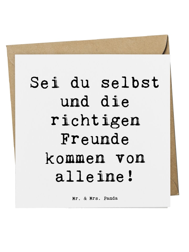 Grußkarte Spruch Neue Freunde finden mit Spruch in Weiß