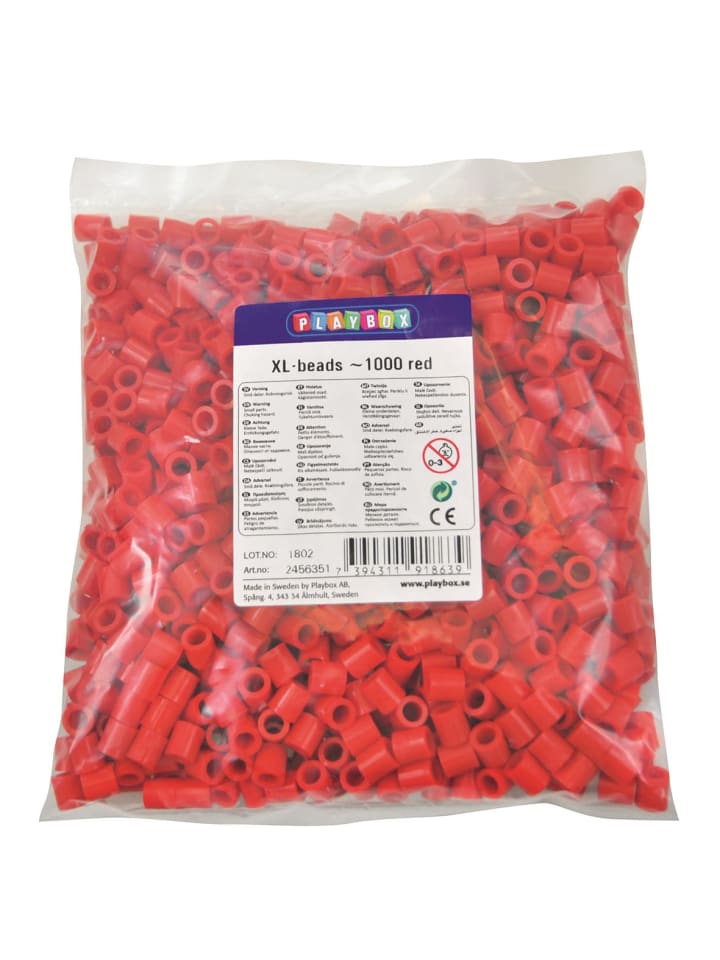 XL-Perlen 1000 Stk.rot - ab 3 Jahren