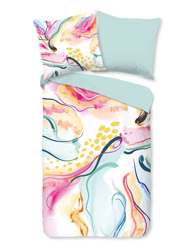 Renforcé Bettwäsche - Magic - Wasserfarben, Aquarell in bunt
