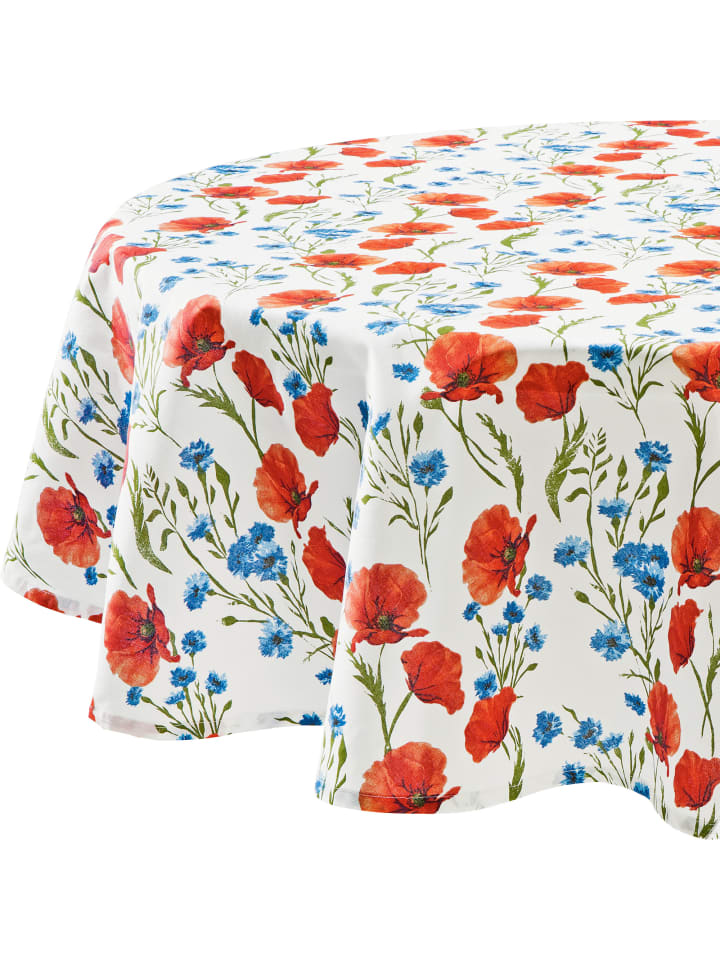 Baumwolle Tischdecke in Mohnblume