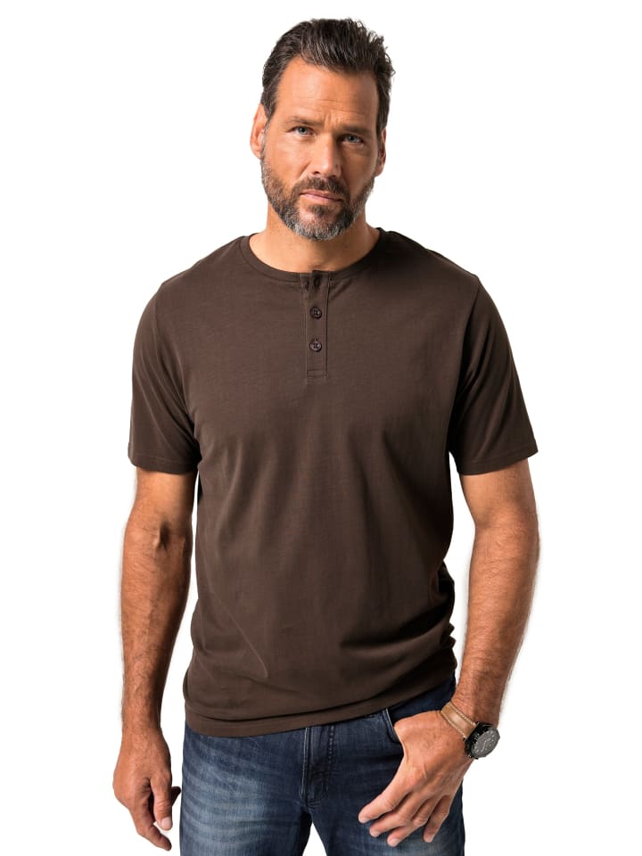 Kurzarm T-Shirt in dunkelbraun
