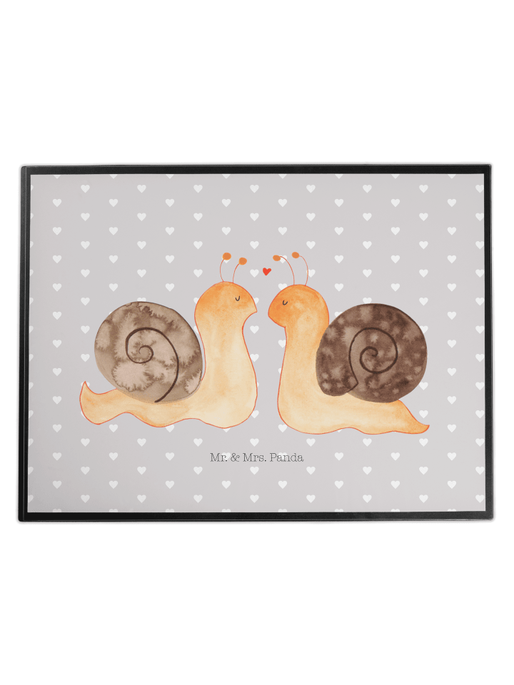 Arbeitsunterlage Schnecken Liebe ohne Spruch in Grau Pastell