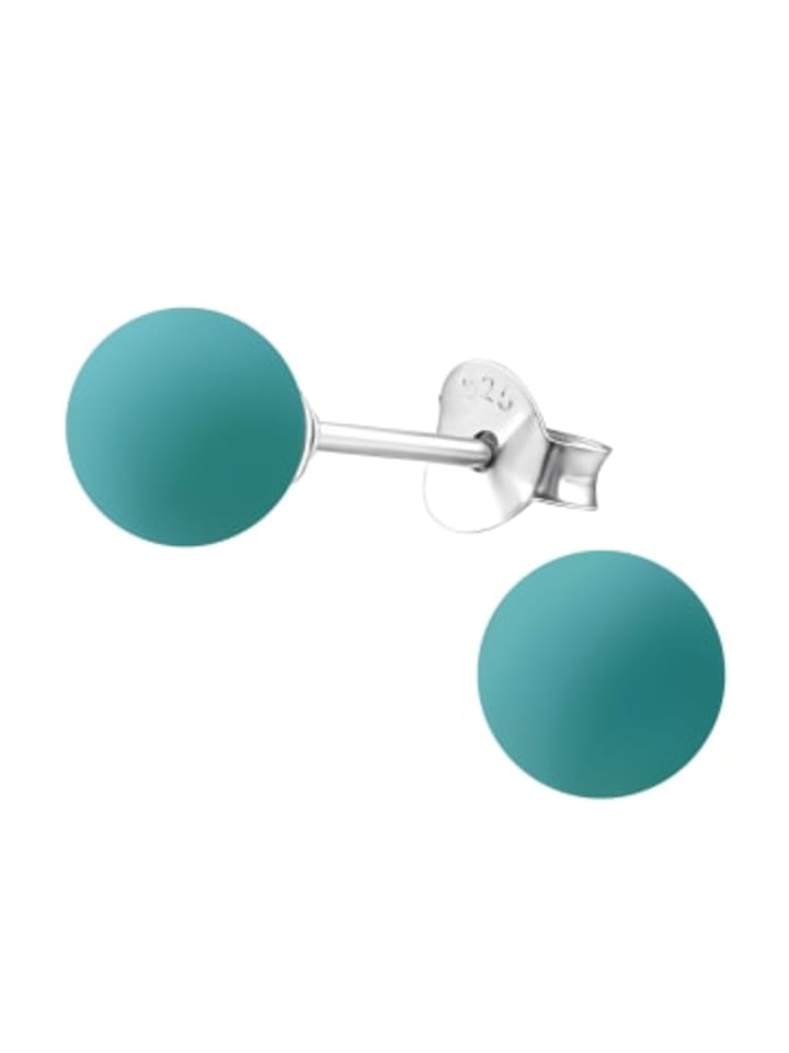 Ohrstecker PERLE classic 6 mm I türkis in 925 Sterling Silber, 2-tlg.