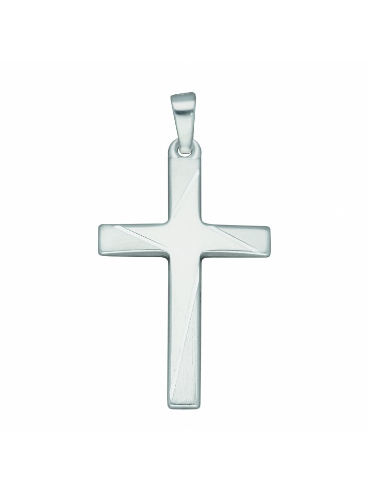Damen & Herren 925 Silber Kreuz Anhänger in silber