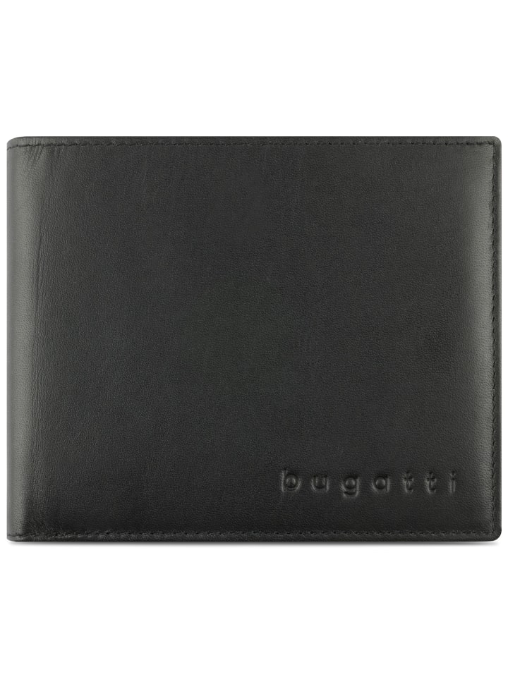 Super Slim Geldbörse RFID Schutz Leder 9 cm schwarz