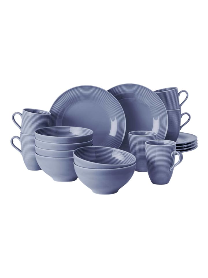 18-tlg. Frühstücks-Set Beat Color Glaze in Fliederblau