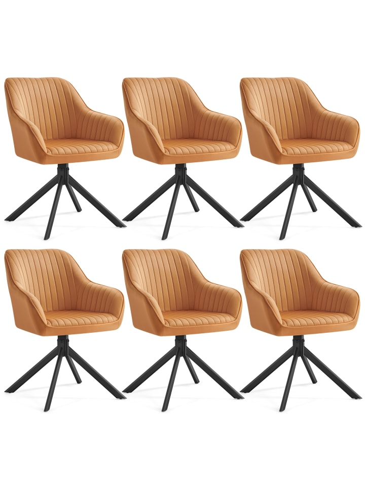 6er-Set: Esszimmerstuhl Tyra in Braun-Schwarz - (B)60 x (H)81.5 x (T)58 cm