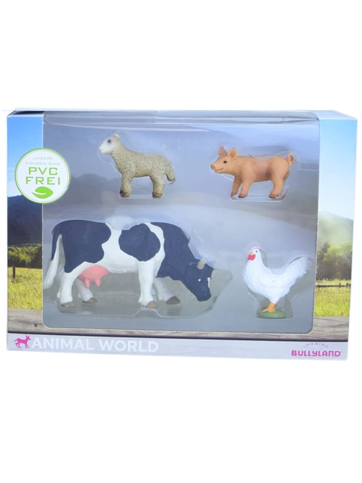 Animal World Schaf Schwein Kuh Huhn Tierfiguren in mehrfarbig