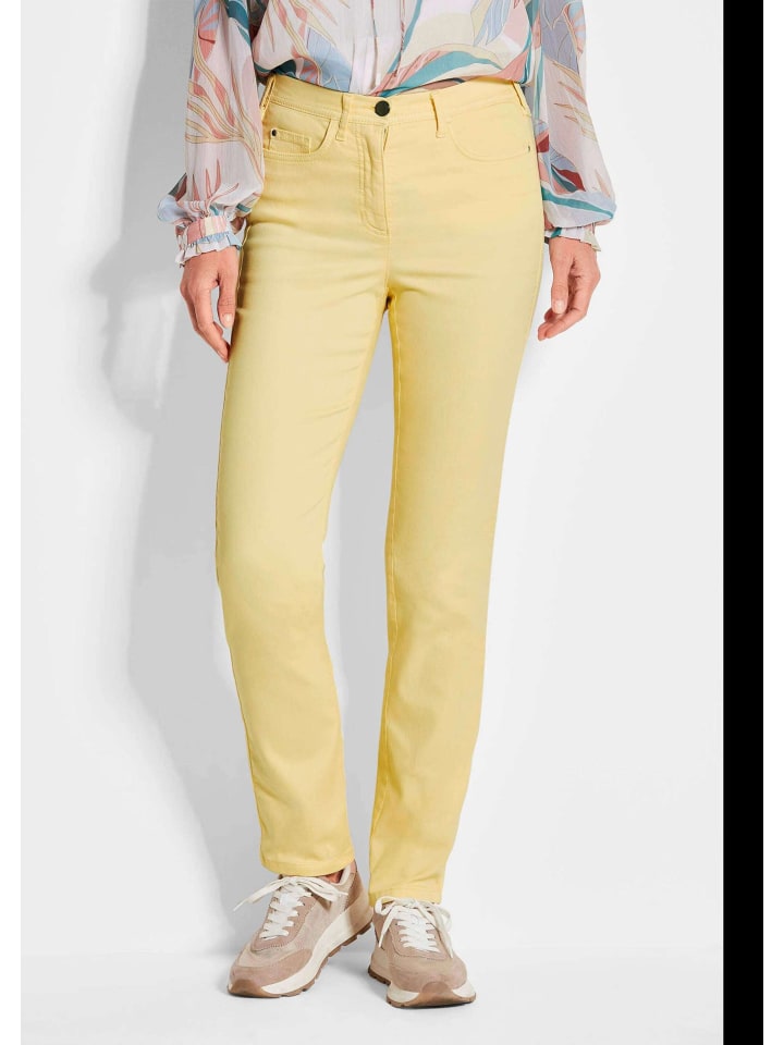Kurzgröße: Damen Jeans Slim Fit LOUISA mit Stretch-Anteil in gelb
