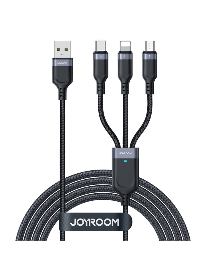 4in1 USB-A - USB-C / USB-C / Lightning / Micro-USB-Kabel 1,2m schwarz