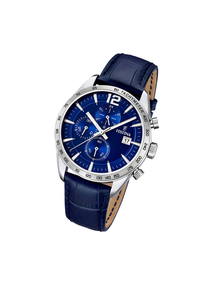 Chronograph-Armbanduhr Festina Sport dunkelblau groß (ca. 44mm)