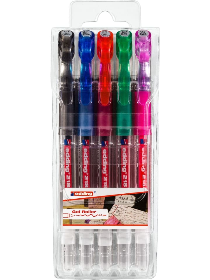 Gelroller edding 2185 0,7mm sortiert 5er-Set Standard-Farben