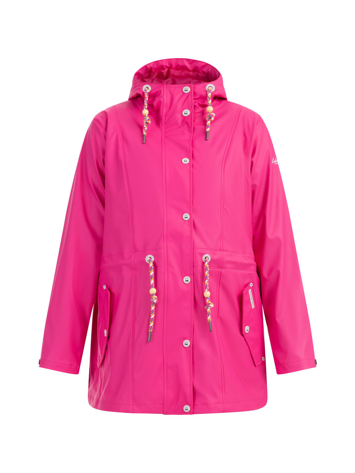 Damen Plus Size Regenmantel in Pink-280
