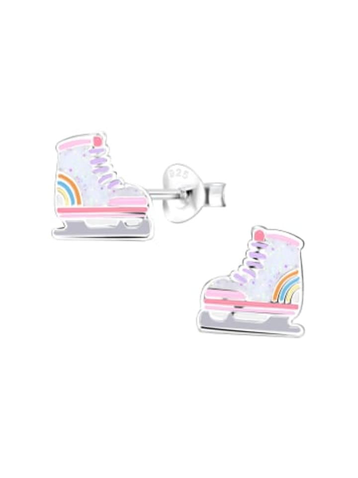 Silber Ohrringe 925 Schlittschuhe 0,7 cm x 0,8 cm
