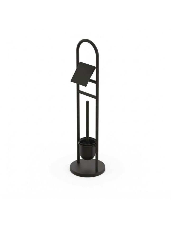 WC Garnitur in Schwarz - (H)79 x Ø 22 cm